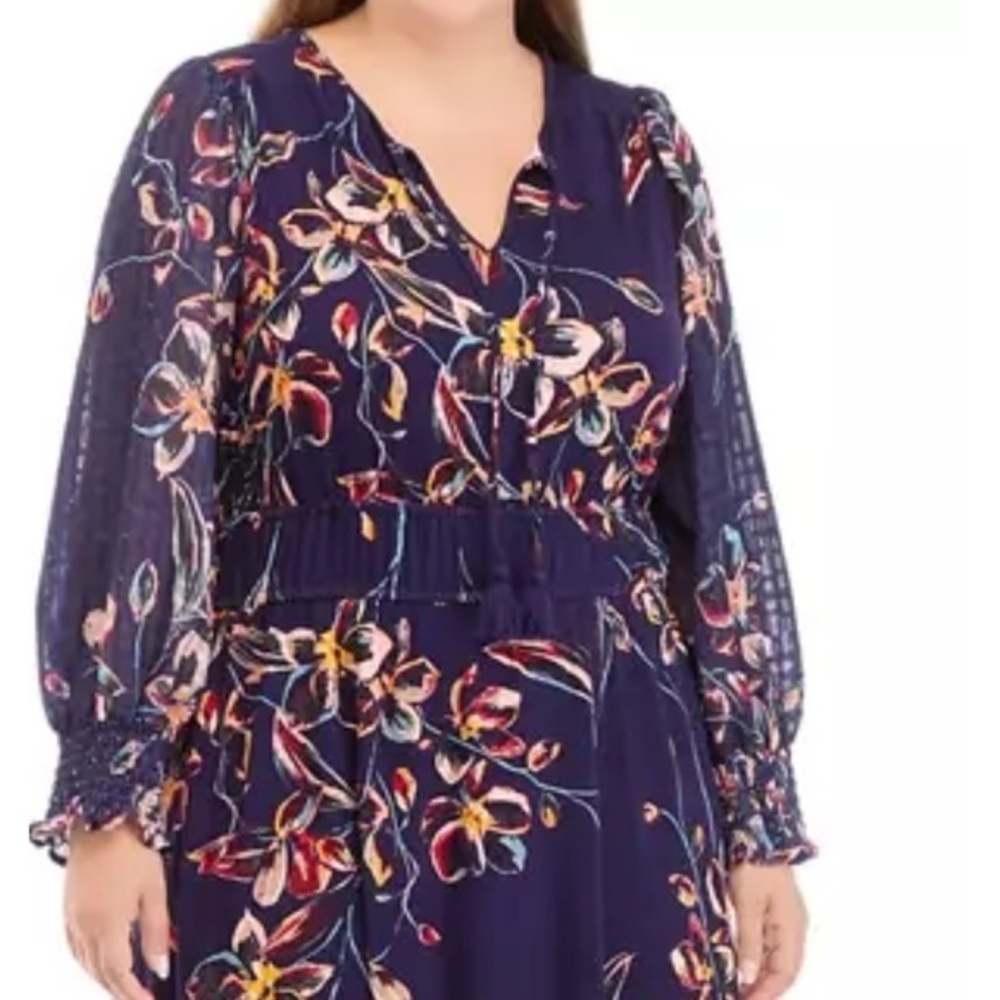 Cupio Plus Size Smocked Mini Dress Size 1X